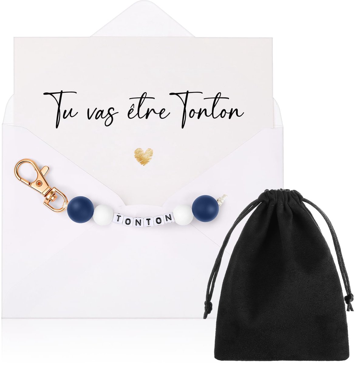 Cadeauset voor Zwangerschapsaankondiging - Sleutelhanger met 'Je wordt oom' - Inclusief Wenskaart en Cadeauzakje