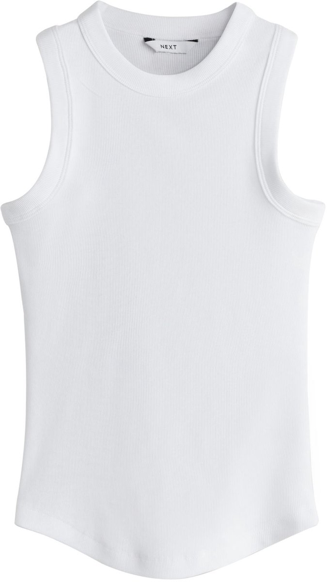 Next - Dames - Geribbeld mouwloos vestje met racerback - Wit