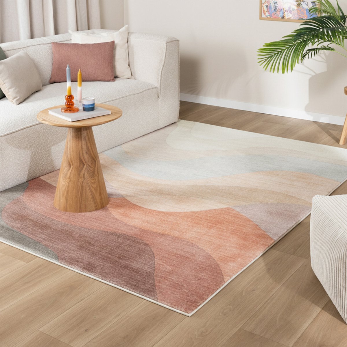 FRAAI Modern vloerkleed - Field Terracotta Rood | Lopen op wolken - 80x150cm
