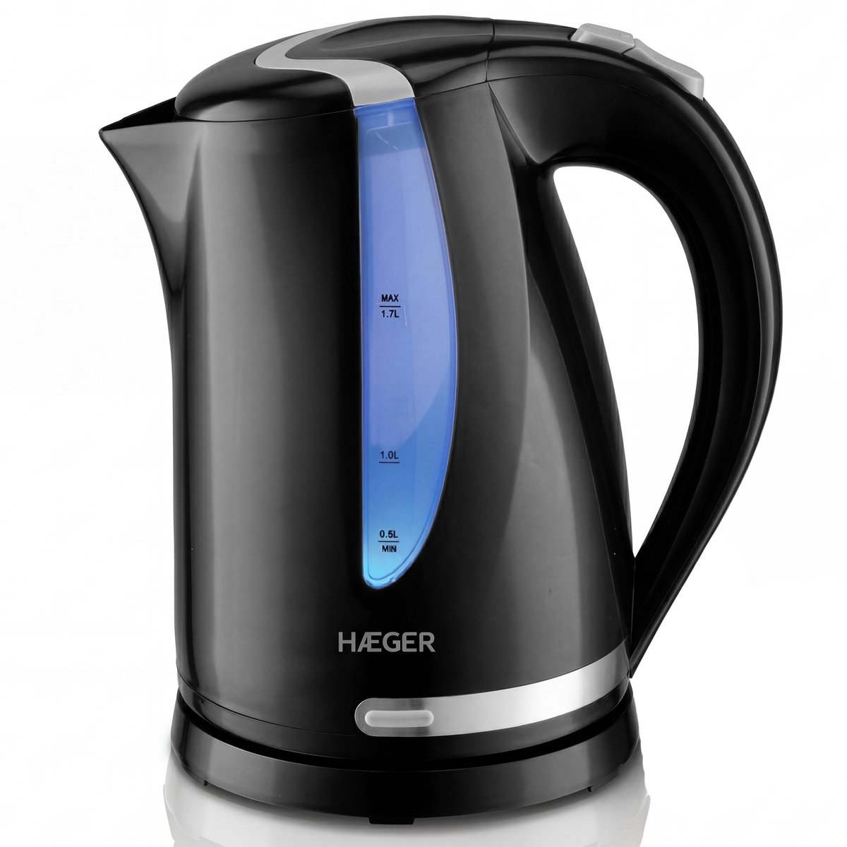 Haeger Blackness Waterkoker - 360° draaibaar - 1.7L - 2200W - Elektrisch - Cool Touch - Zwart — afbeelding 1