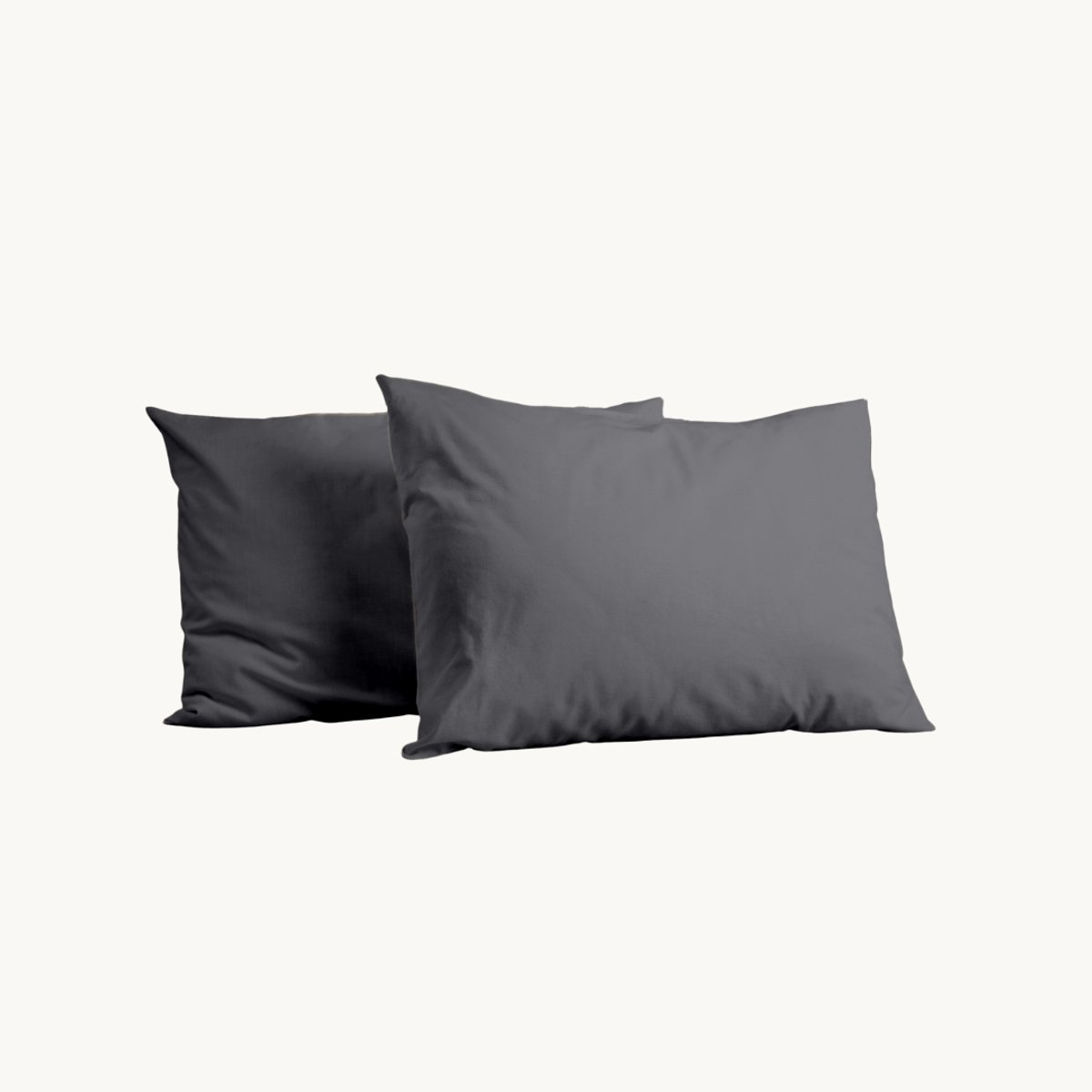 Y-NOT Kussenslopen Set - Mat Satijn Antra - 60x70 cm - 2-pack - Zachte Kussenhoezen voor Comfortabele Nachtrust