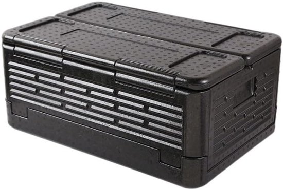 Koelbox - Opvouwbare Geïsoleerde Container - Draagbare Autokoelbox - Ideaal Voor Kamperen, Reizen, Vissen en Stranduitjes - Zwart - 60 X 41 X 25 cm