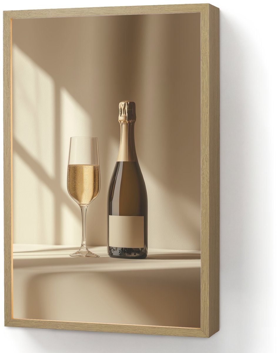 Wandlamp 40x60 cm - Oplaadbaar - Champagne - Beige - Schaduw - Bubbels - Wandlampen binnen