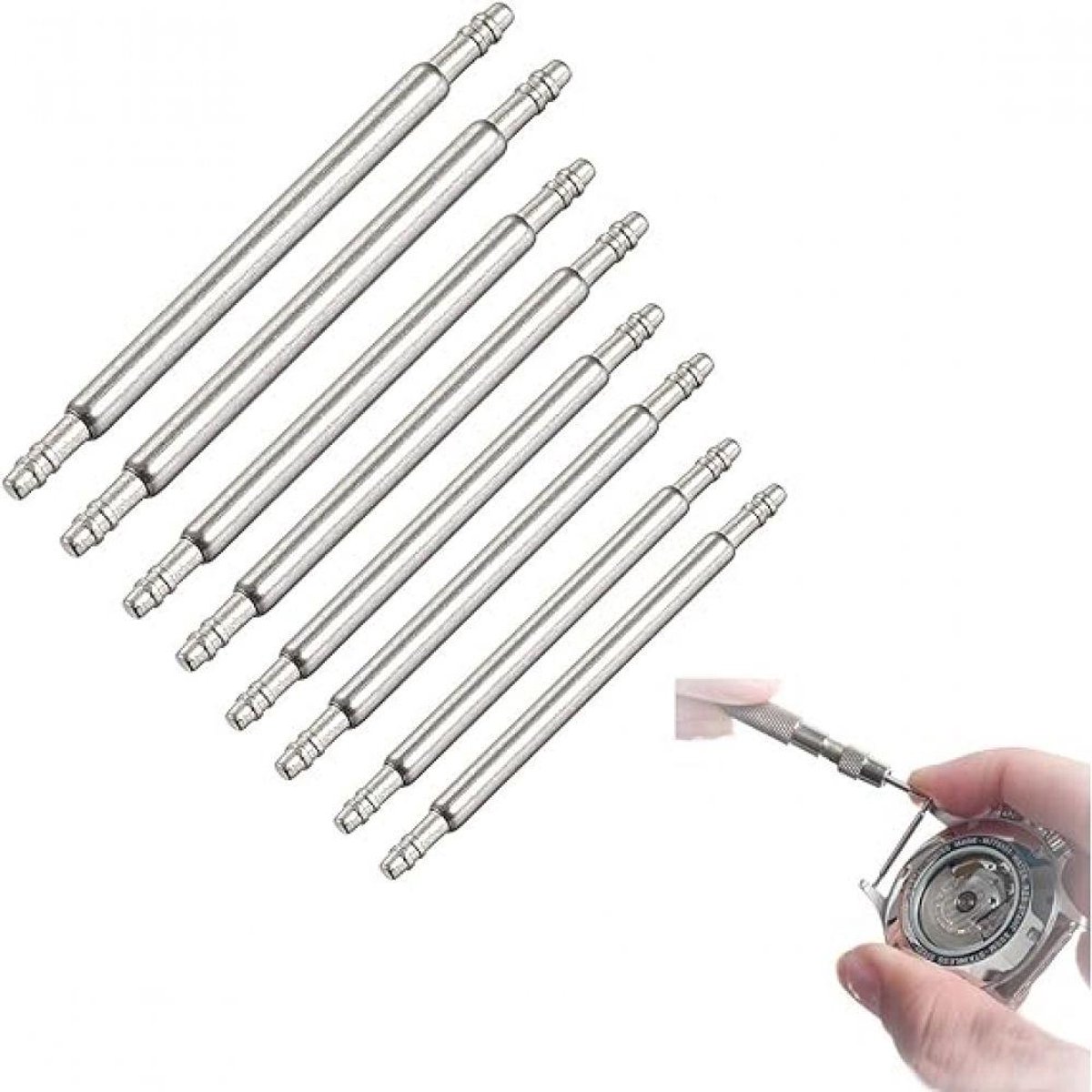 Horlogepennen - Watchband Spring Bars - Verkortingsset - 8 stuks - Voor Dagelijks Gebruik - Zilver