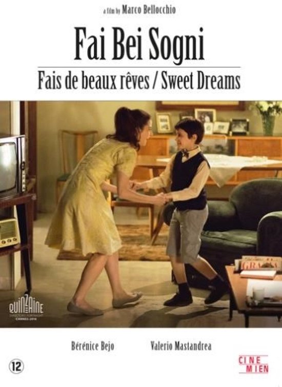 Een filmposter voor Fai Bei Sogni, met Bérénice Bejo en Valerio Mastandrea.
