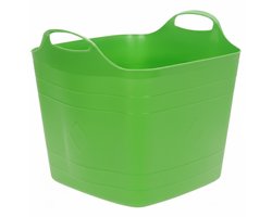 Excellent houseware flexibele kuip / emmer - groen - 25 l - kunststof - 40 x 35 cm - met handvatten