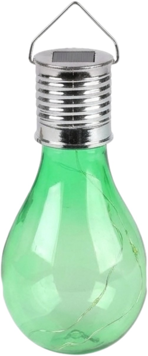 Sunnydays Solar sfeer hanglamp - tuin - lampenbol - groen - kunststof - 15 cm - ophang haa