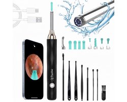 MetuX® Oorsmeerverwijderaar met Camera - Oorsmeer verwijderaar met Camera - Oorreiniger Oorsmeer – Ear Cleaner – Oren Schoonmaken – Oorspuit - Oorcamera – Oorlepel - Earscratcher - Ultra HD Camera - Inclusief reinigingsset - Lange batterij - Zwart