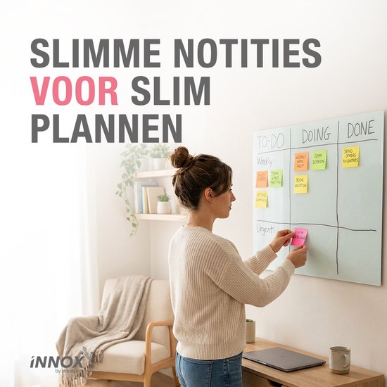 Innox Notes iNNOX Elektrostatische Moderatiekaarten 20x10 cm - Sticky Notes zonder ...