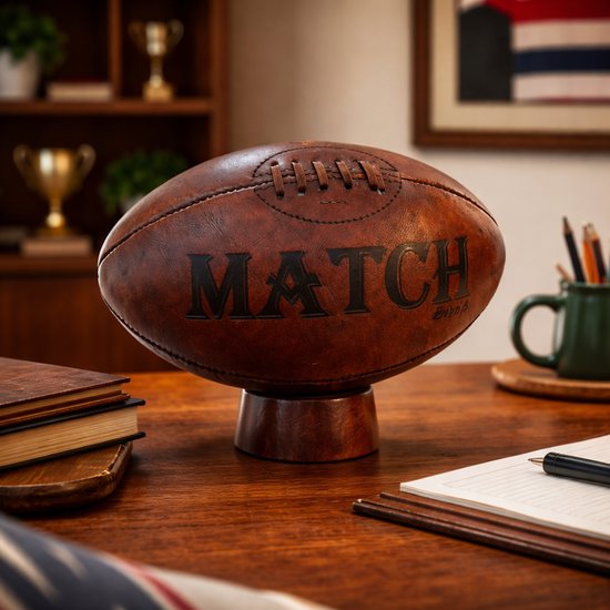 Support De Présentation En Bois Pour Ballon De Rugby – Design Vintage Poli, Idéal Pour Collectionneur