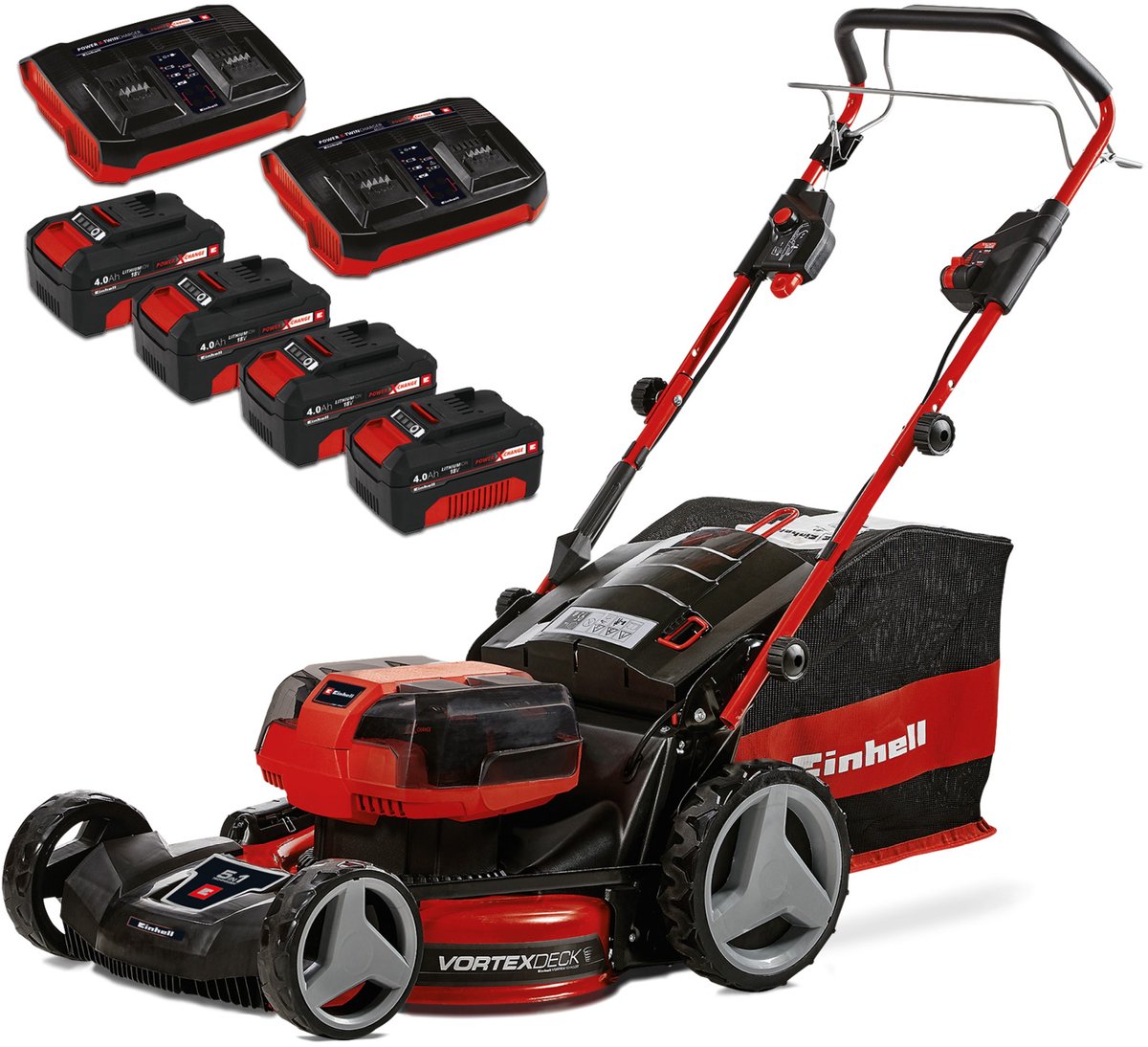 Einhell Professional Accu Grasmaaier GP-CM 36/47 S HW Li Kit - Power X-Change - 36 V/Li-ion - Maaibreedte: 47 cm - Aanbevolen gazonoppervlakte: tot 700 m² - Zelfrijdend - Mulching functie - Incl. 4x 4,0 Ah accu en 2x Twincharger – foto 8