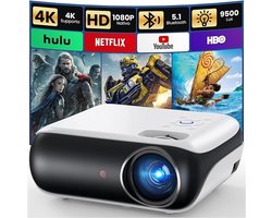 Draagbare 4K Projector met Native Full HD, Bluetooth 5.1 en Ingebouwde Luidsprekers
