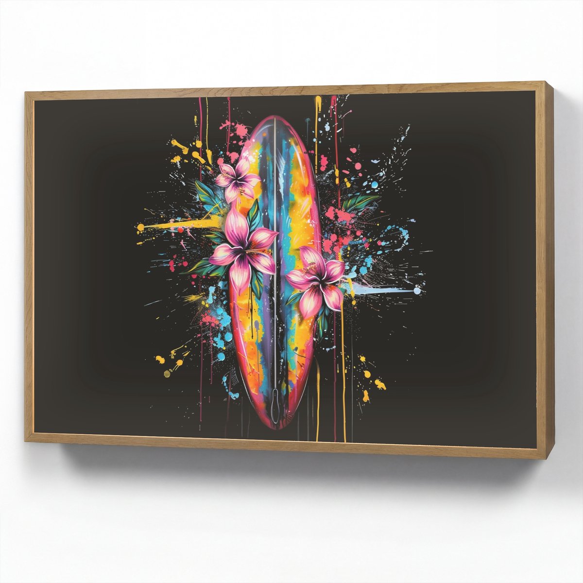 Wandlamp 100x70 cm - Oplaadbaar - Graffiti - Sport - Surfen - Zomer - Wandlampen binnen wo