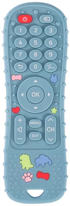 Rieba® Baby Afstandsbediening - Siliconen Speelgoed Afstandsbediening - Educatief Speelgoed - Verzachtend voor Tandjes - Siliconen Bijtring - 15 cm - Blauw