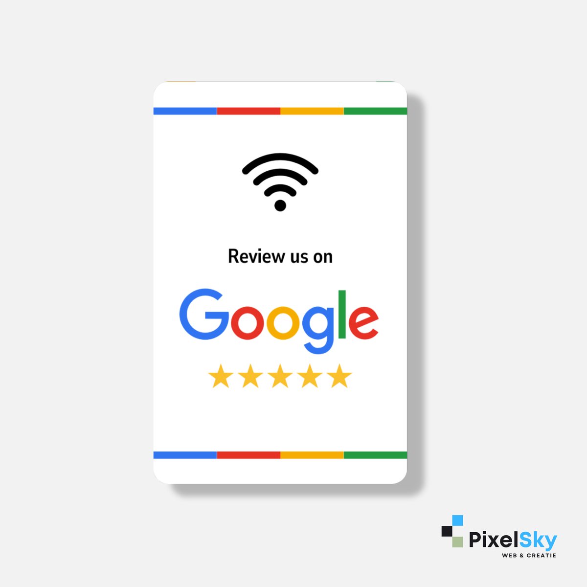 PixelSky - Google Review kaart - NFC - Engels - Wit
