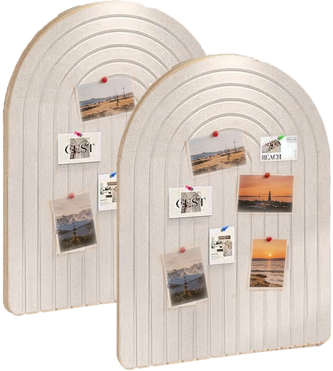 Zelfklevend viltbord 2 Stuks - 60 x 40 cm - Decoratief prikbord - Memoborden voor thuis en op kantoor - Licht camel