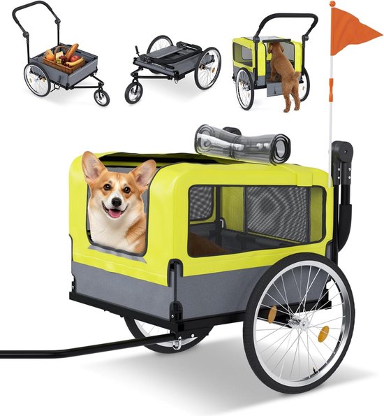 Fietskar hond - wandelwagen hond - 2 in 1 fietskar en wandelwagen hond - hondenfietskar - honden buggy - voor kleine honden van Merkloos — afbeelding 3
