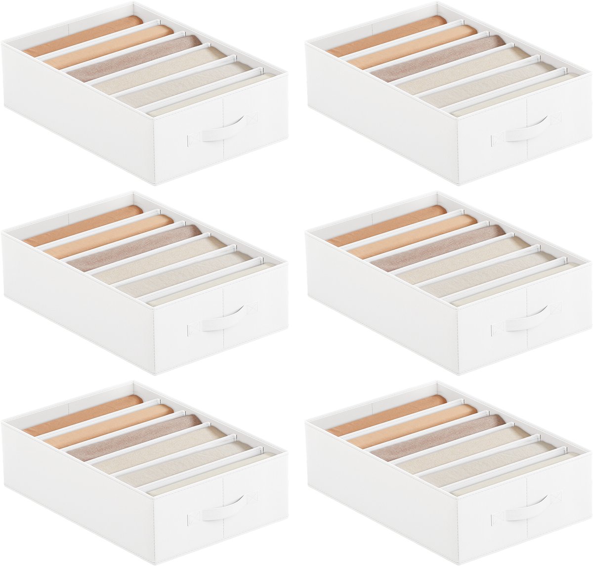 SONGMICS - Organizer - Ladekast Organizer - 6 Opbergvakken Set - Opvouwbare Ladeverdeler
