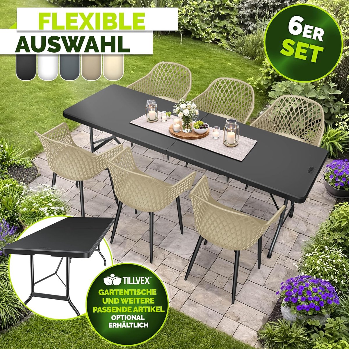 Tuinstoel Depauwonen Verona 2er Set – Ergonomische Balkon- & Gartenstühle Wetterfest & UV-beständig bis 120 kg – Outdoor Terrassenstuhl Modern Anthrazit – Afmetingen op aanvraag – Depauw