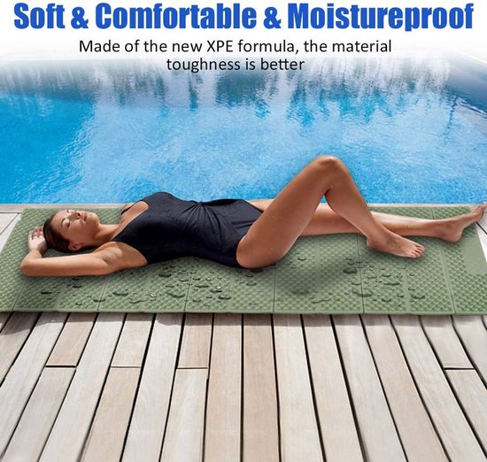 Opvouwbare Slaapmat - Kampeer Matras - Buiten Activiteiten - Waterdicht Schuim - 192 x 56 cm - Legergroen — afbeelding 4