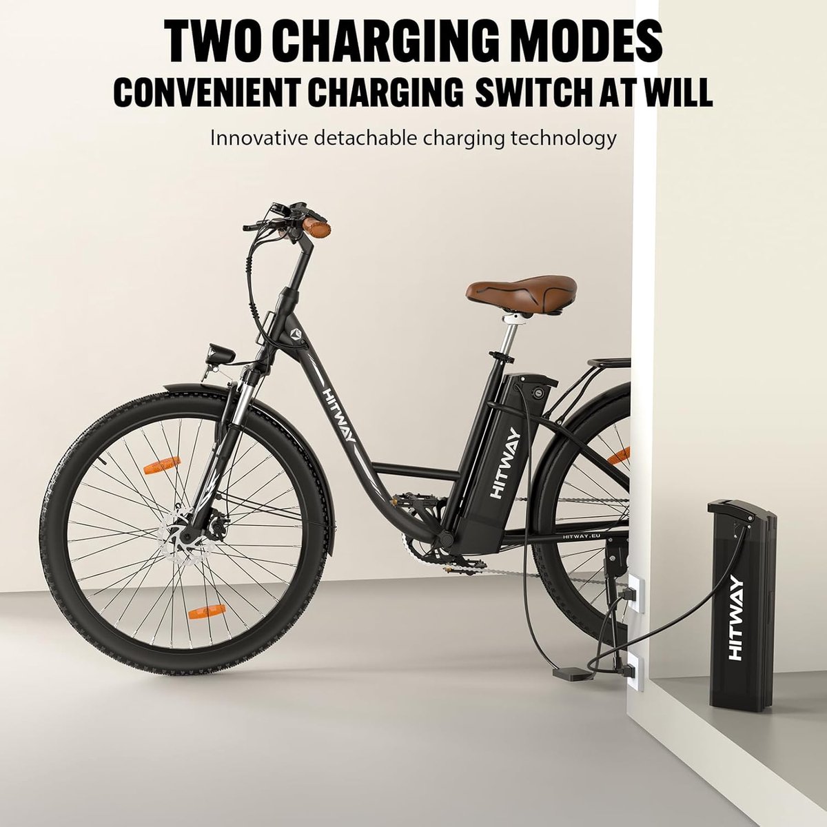 Elektrische Fiets Hitway BK31 - 28 Inch City Commuter EBike met Afneembare 36V 13Ah Lithium Batterij - Damesfiets - E-Bike met 250W Motor - IP54 Waterdicht – foto 5