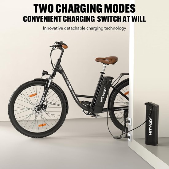 Elektrische Fiets Hitway BK31 - 28 Inch City Commuter EBike met Afneembare 36V 13Ah Lithium Batterij - Damesfiets - E-Bike met 250W Motor - IP54 Waterdicht — afbeelding 5
