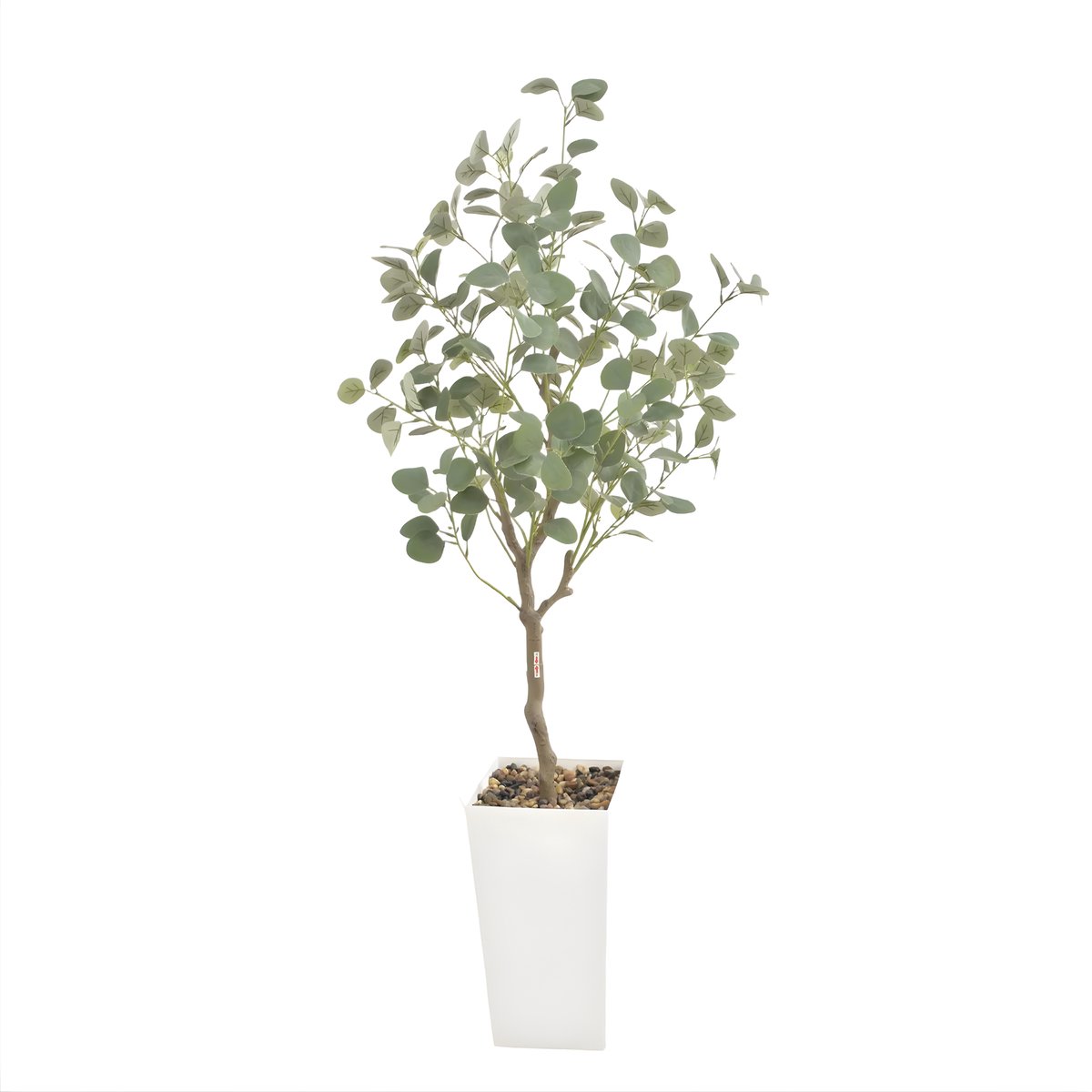 Happiq Kunstmatige Eucalyptus Boom - Voor Indoor & Outdoor Thuisdecoratie - Nepplant, Faux Stijl - 150cm, Witte Pot - Groen Green