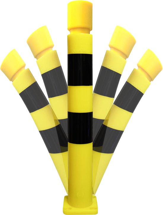 Borne à mémoire de forme – 100/800 mm – tête cylindrique – fixable – noir/jaune