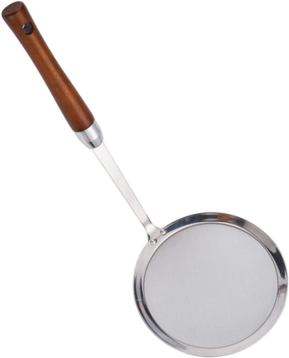 Roestvrij staal filter handvat meel colander keuken gadget bakken filter hete pot scoop voedsel fijne mesh filter handvat filter vet roestvrij staal filter baby aanvullend voedsel