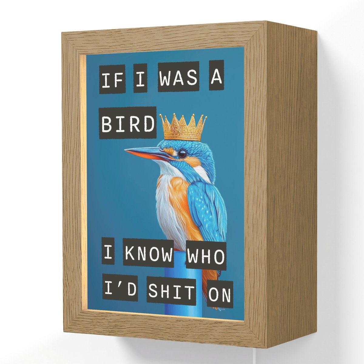 Wandlamp 15x20 cm - Oplaadbaar - Vogel - Decoratie - Ijsvogel - Blauw - Wandlampen binnen 