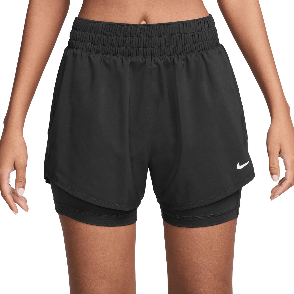 Nike one dri-fit 3in 2n1 short in de kleur . Zwart