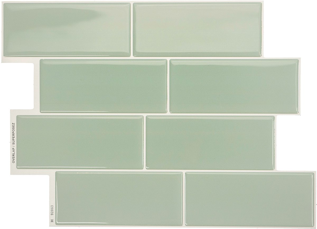 Smart Tiles Zelfklevende keuken achterwand voor keuken en badkamer Metro Groen 4 29,34x21,28 cm