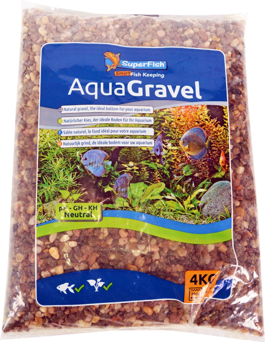 SuperFish Aqua grind donker 3-6 mm | 4 kg aquarium bodembedekking 1-2MM