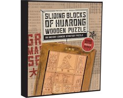 Glijdend Puzzelspel - Huarong Pass - Logisch Denken - Historisch Thema - 17x20 cm - Bruin