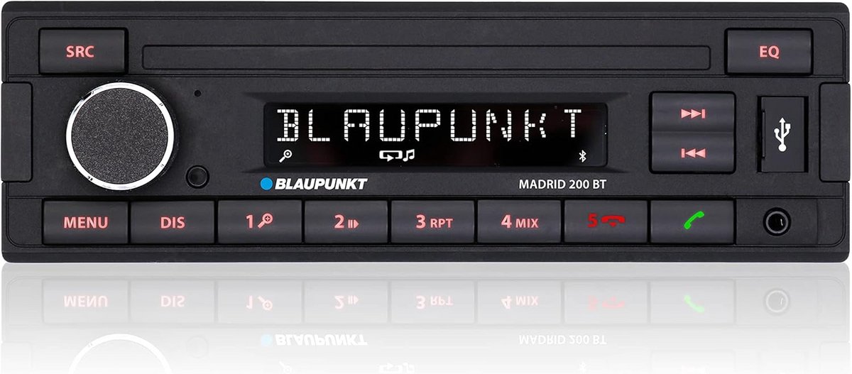 Autoradio - Auto Multimedia - Muziek Luisteren - Bluetooth Handsfree - 1-DIN - Zwart