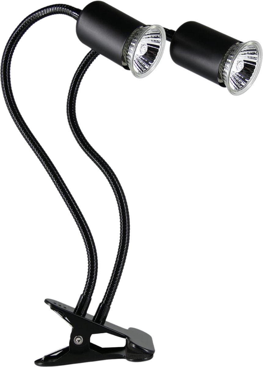 Quvo® Warmtelamp Reptielen - Broedlamp met Dimfunctie - met Afstandsbediening - Hot Spot UV Lamp - Twee Lampen - Keramische warmtelamp - Zwart - 11 cm x 1 cm x 35 cm