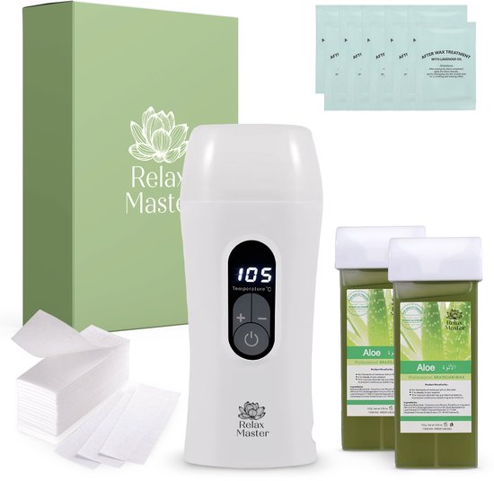 Digitale Wax Roller – 2x Aloe Vera Vulling – Aftercare & Waxstrips