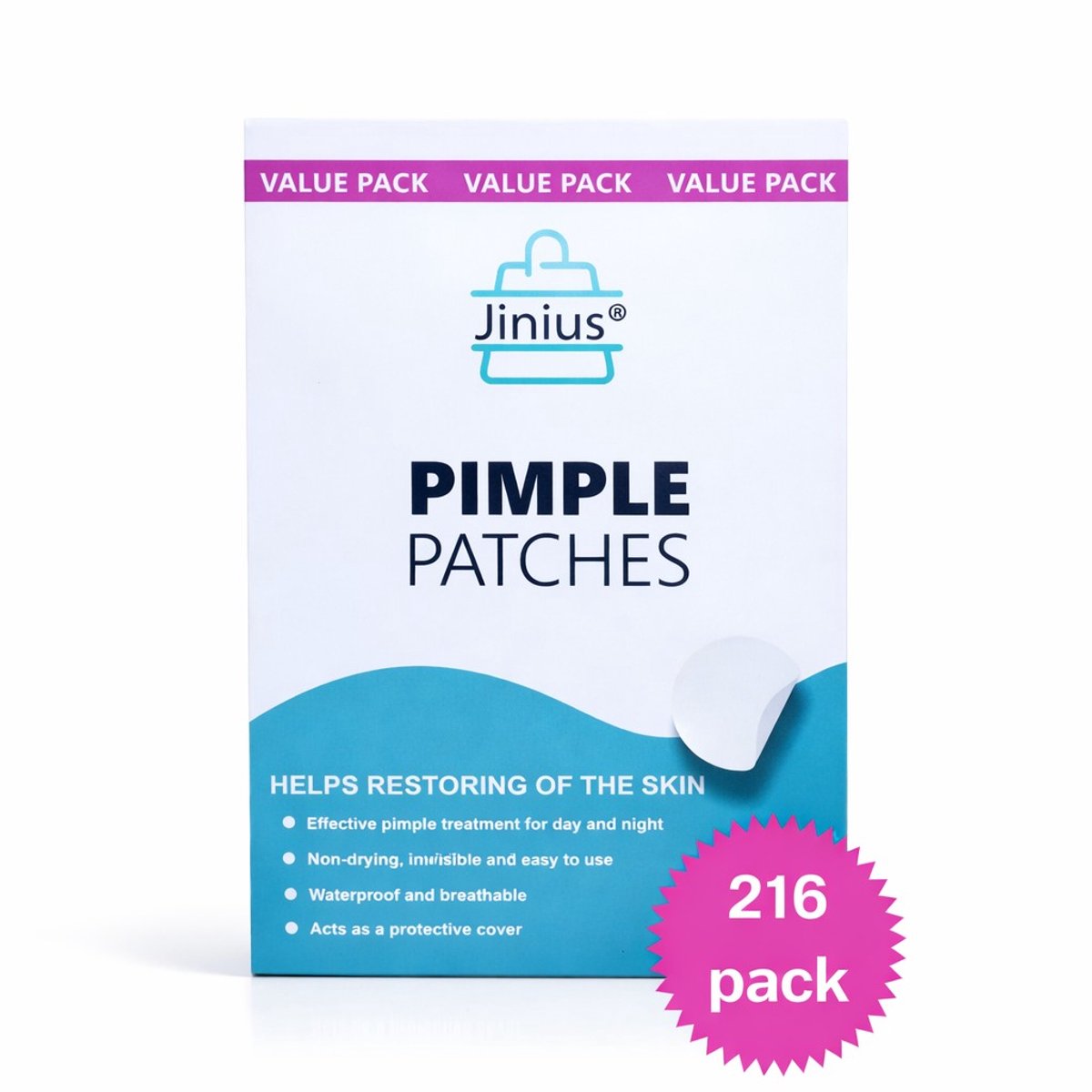 Pimple Patch - Acne Patch - Puisten Verwijderaar - 216 Stuks - Transparant - Value Pack - Patches met Tea Tree Oil