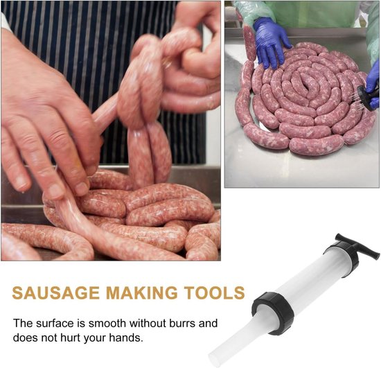 1 stuk - Worstvullers - plastic vleesvultrechter - hotdogvuller - met 3 vulbuizen in verschillende maten - geschikt voor zelfgemaakte worsten - voor familiebijeenkomsten en barbecues - 30.2×10.6cm — afbeelding 5