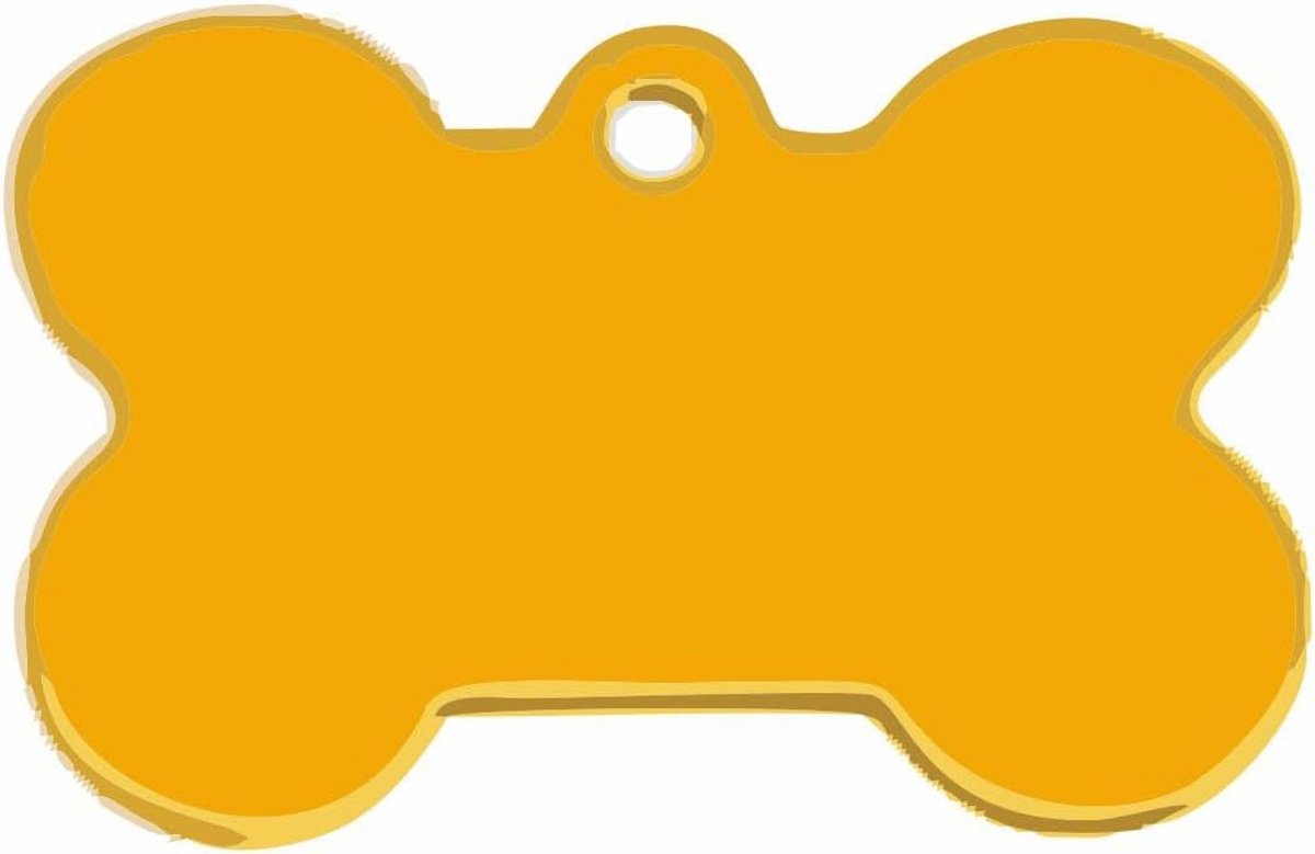 Huisdier Naamplaatje - Identificatie Penning - Veiligheid Dieren - Graveren Voor- Achterkant - 4x2 cm - Goudkleurig