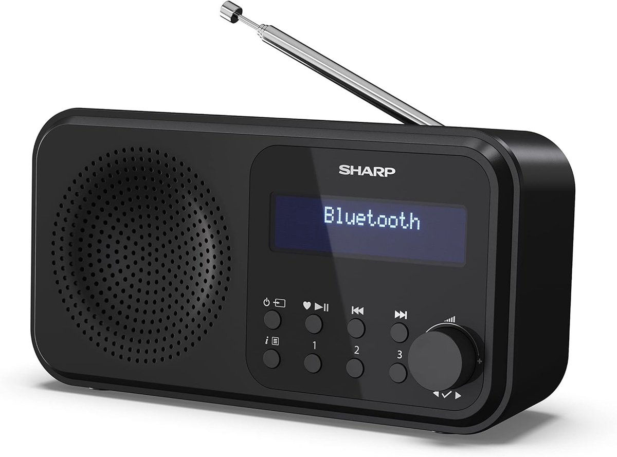 Digitale Radio - Draagbare Radio DAB+ - Muziek Luisteren - Bluetooth Connectie - 17.4 x 9 cm - Zwart