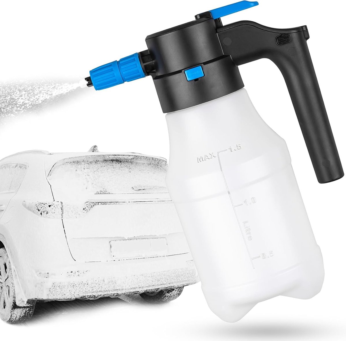 1.5L Elektrische Autoschuimspuit – Oplaadbaar via USB – Handmatige Automatische Drukspuit – Voor Autowassen, Tuin en Huis