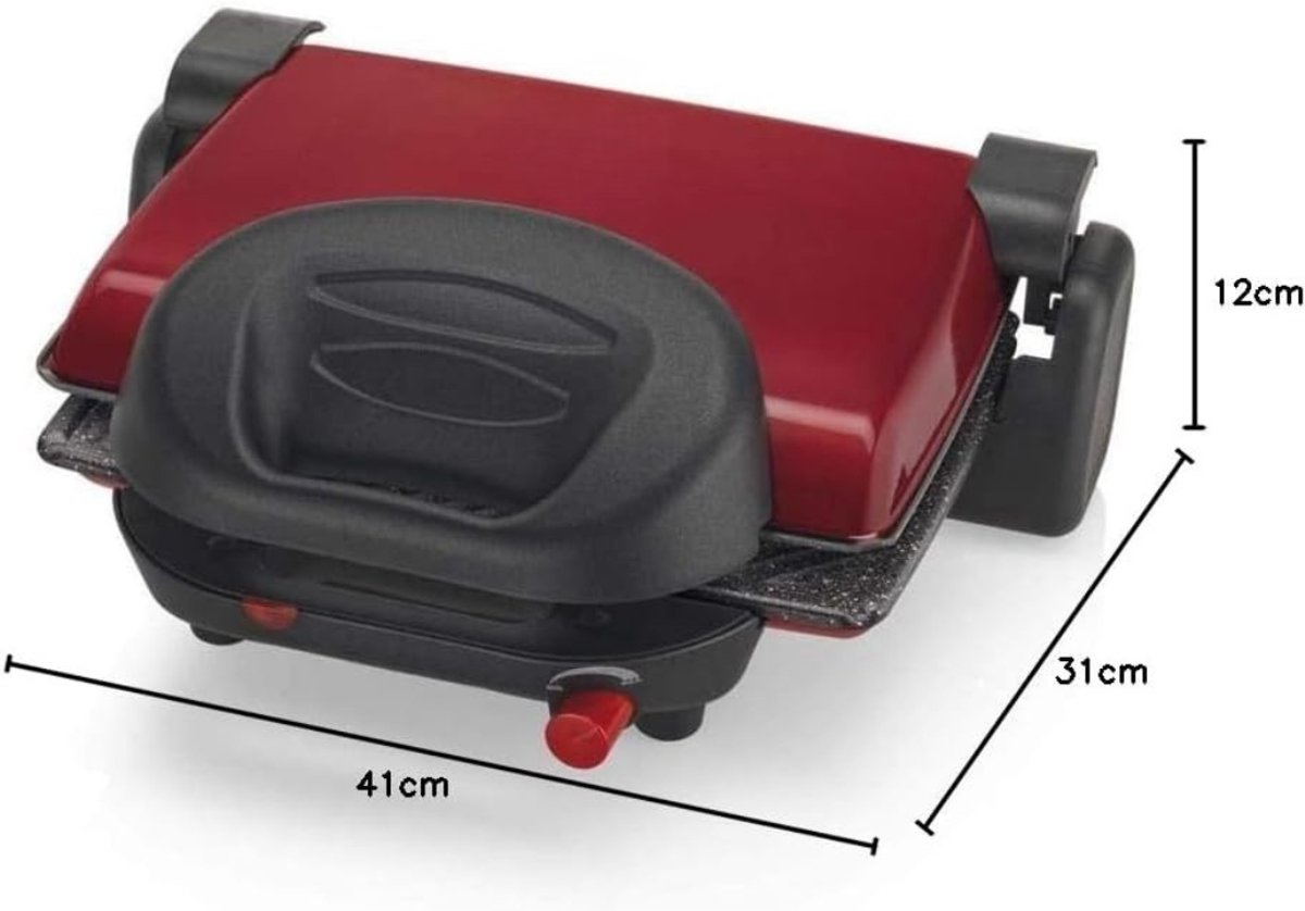 SVN® Contactgrill Met Uitneembare Platen - Contactgrill - Multi Grill - Rood - 31cm x 41cm x 12cm