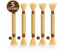 Twenty4seven® Matatabi Stokjes voor Katten - 5 Stuks - 100% Natuurlijk en Eetbaar Kattenspeelgoed - Catnip Effect voor Kat