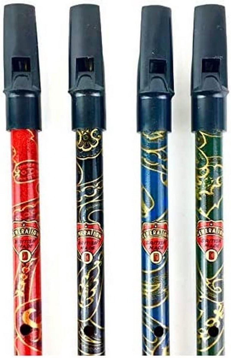 Folk Fluitje - Tin Whistle - Muziek Maken - Stemming D - 32 cm Pakket - Rood