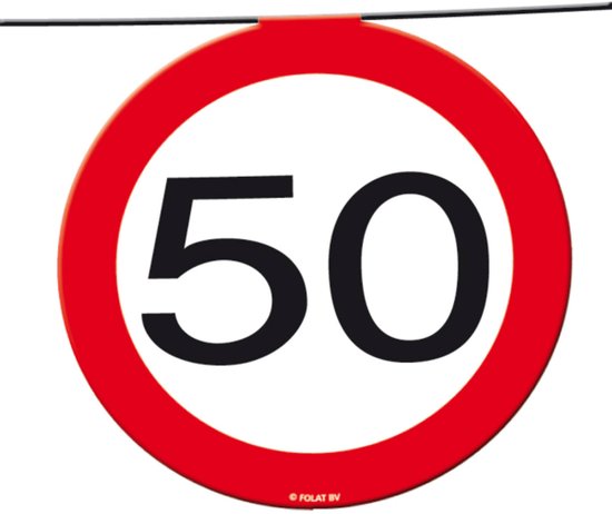 1x décoration de ligne de drapeau 50 ans de panneaux de signalisation 10 mètres