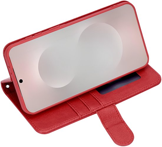 Casemania Étui pour Samsung Galaxy S24 Ultra - Rouge - Étui portefeuille de Luxe en simili cuir avec fermeture éclair