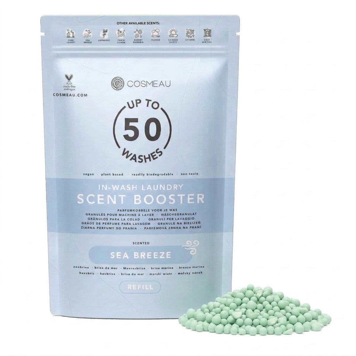 Cosmeau - Geurbooster Navulling Zeebries - 250 gr - Made in Holland