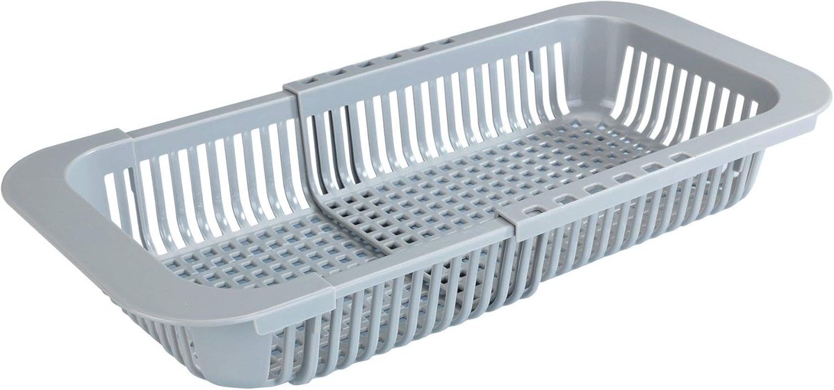 Opbergmand Gootsteen - Afwasrek - Keuken Ordenen - Verstelbare Breedte - 30-39cm - Grijs