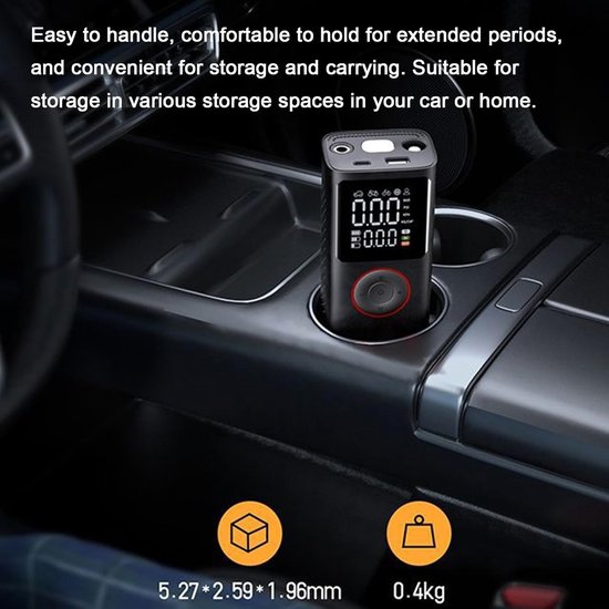 Elektrische fietspomp - Scooter Motor Auto - 4000 mAh - Draagbare luchtcompressor bandenpomp - Tot wel 10.3 bar - USB oplaadbaar — afbeelding 4